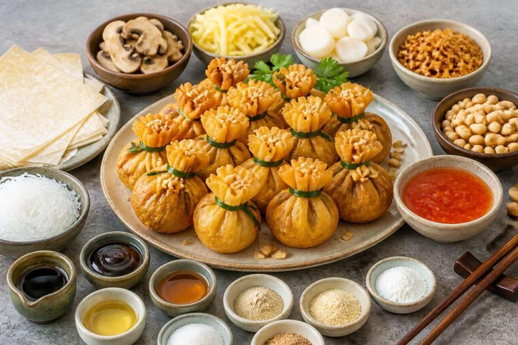 Recette du0027aumônières thaïlandaises (Thai Thung Thong) : croustillantes et faciles à préparer