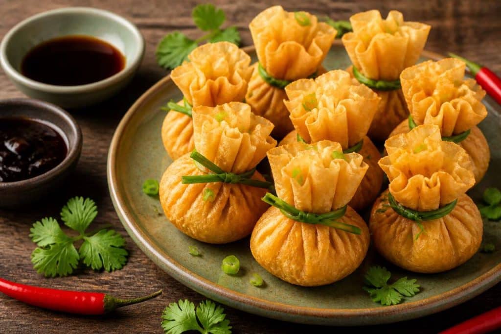 Recette d'aumônières thaïlandaises (Thai Thung Thong) : croustillantes et faciles à préparer