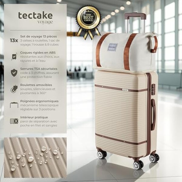 Découvrez notre test détaillé du set de 13 valises tectake avec roulettes 360° et cadenas TSA. Qualité, durabilité et praticité : tout ce qu'il faut savoir avant d'acheter. 