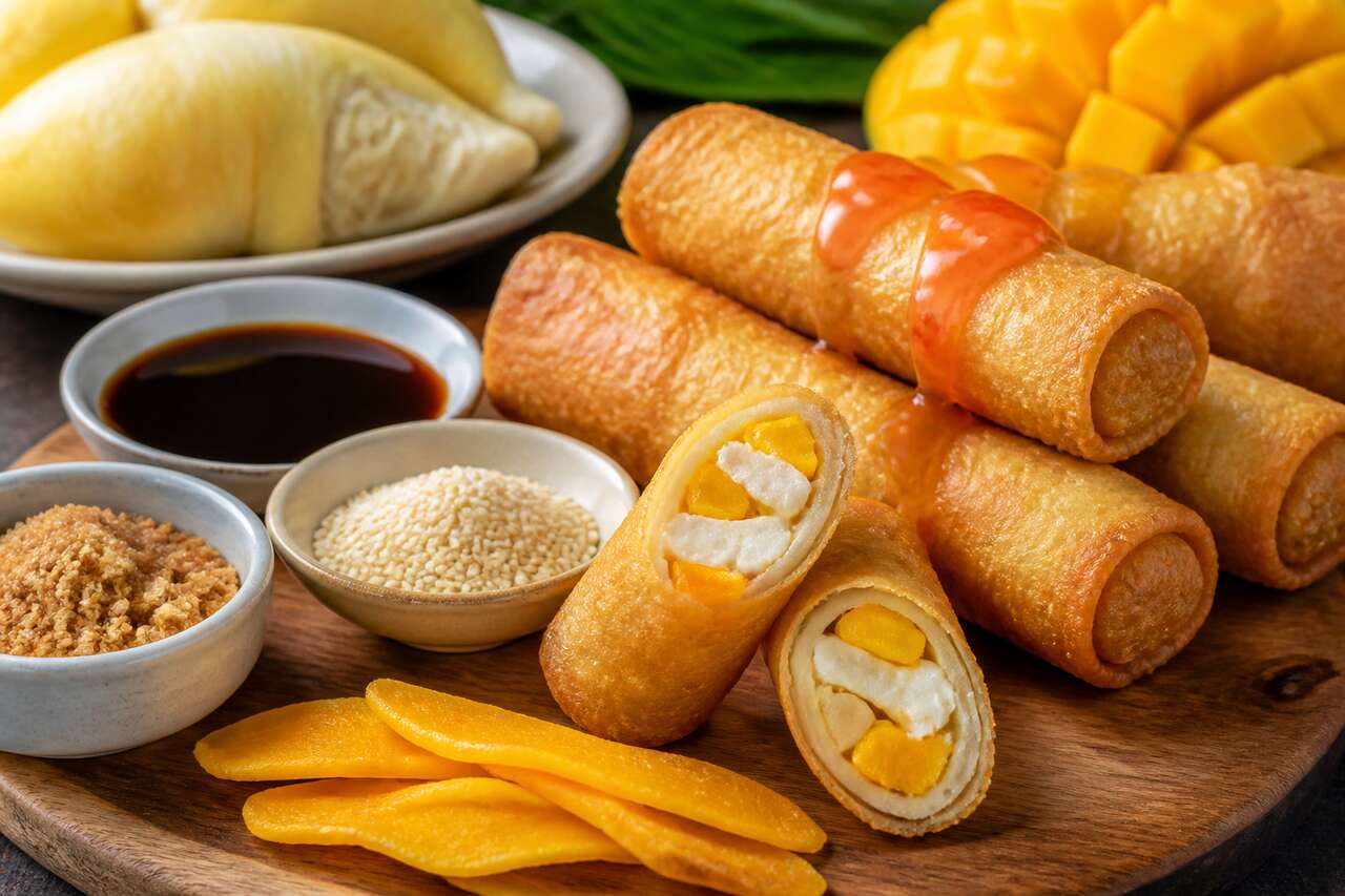 Recette de nems à la mangue et au durian