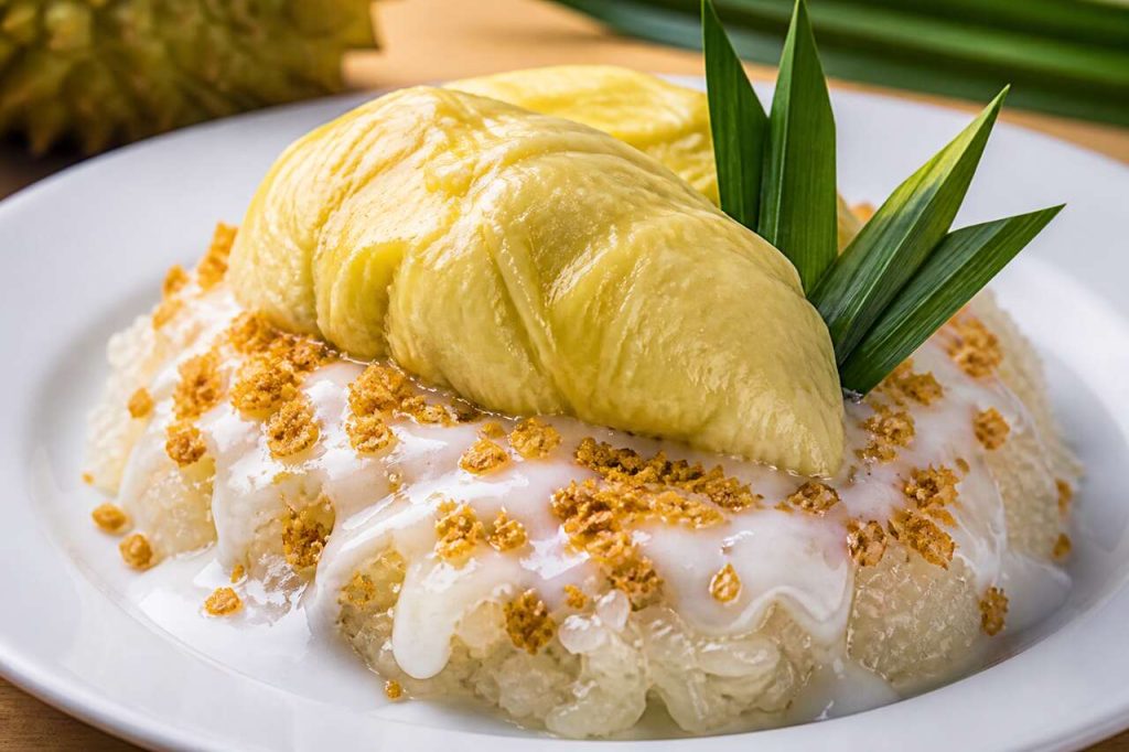 Recette de riz gluant au durian