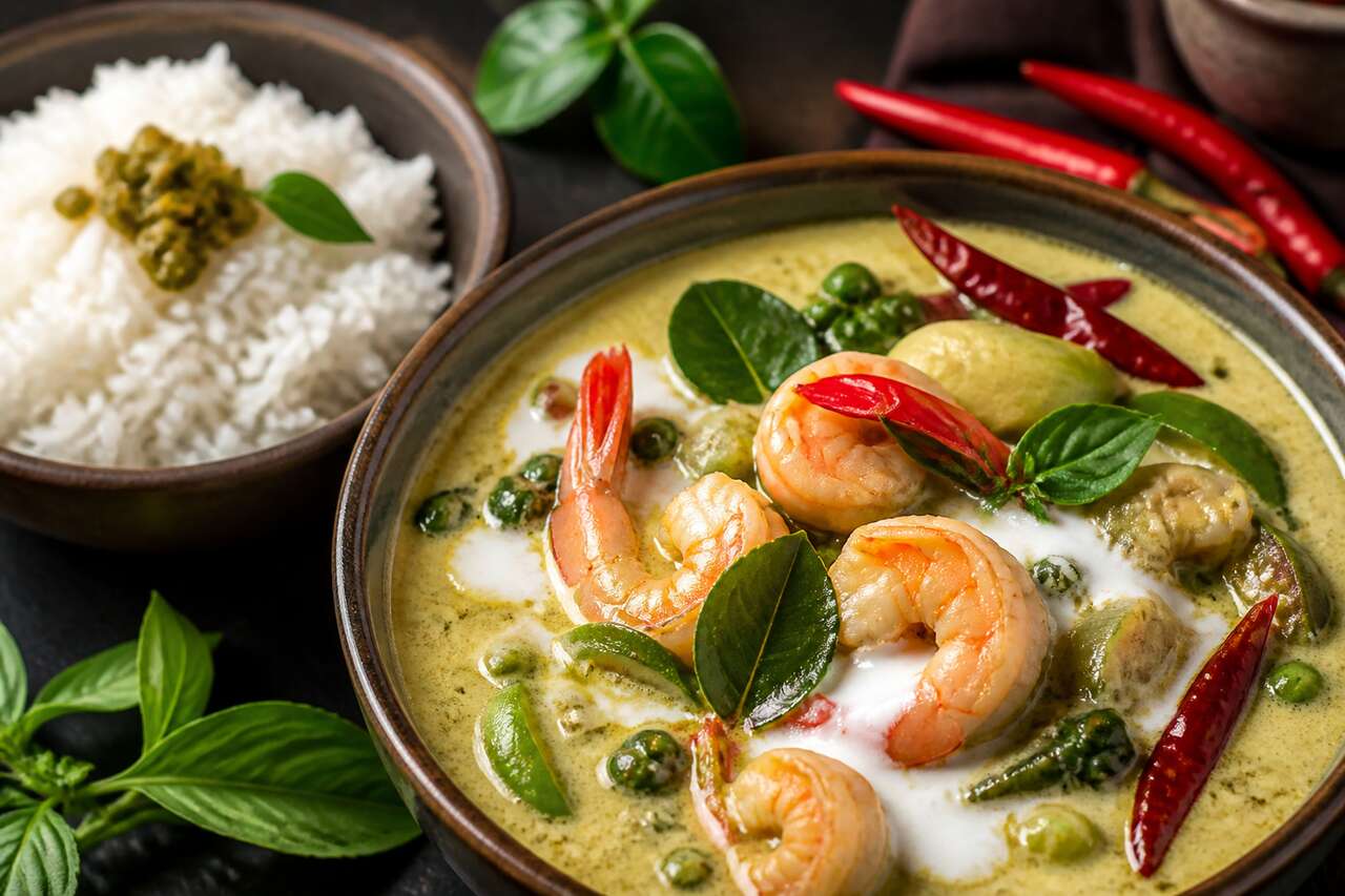 Recette du curry vert de crevettes thaïlandais (Kaeng Kiew Wan Goong)