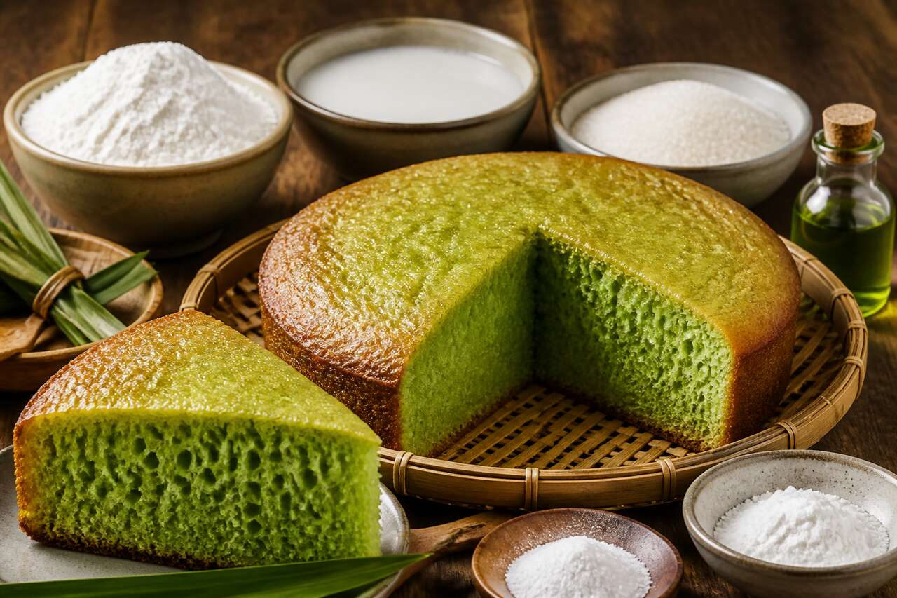 Recette du gâteau au pandan (bánh bò nướng) vietnamien
