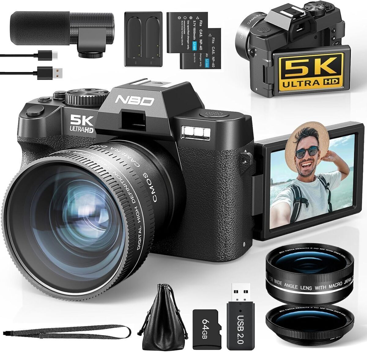 Test de l'appareil photo numérique NBD 5K 64MP : performance et polyvalence