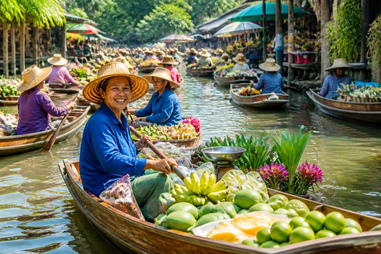 Idée weekend : le marché flottant de Lat Mayom
