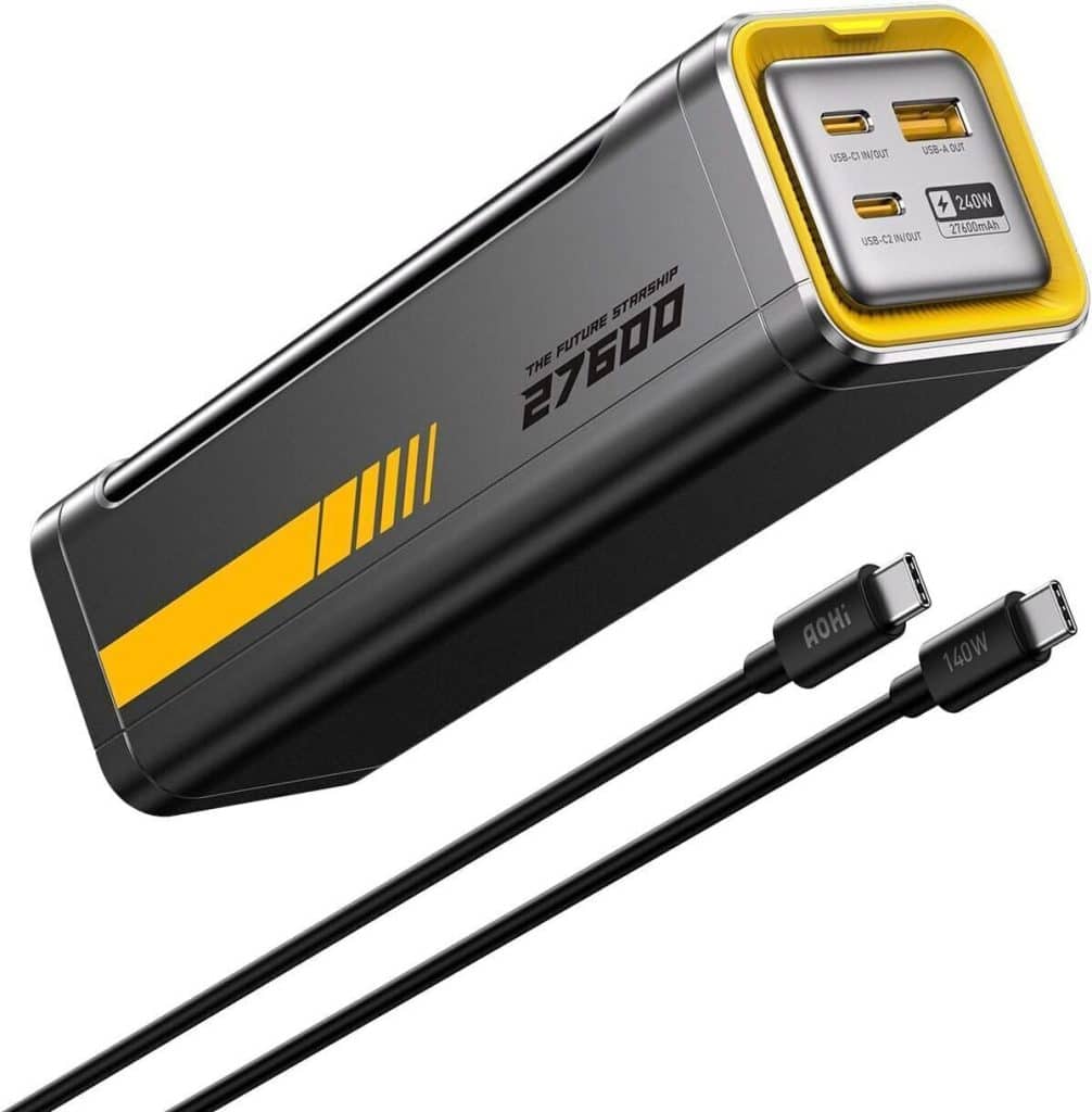 Test de la batterie externe AOHI 27600mAh Power Bank 240W USB-C pour ordinateurs et smartphones