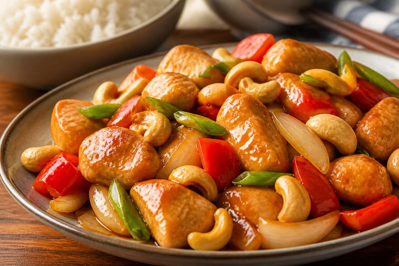 Recette du poulet sauté aux noix de cajou à la thaïlandaise
