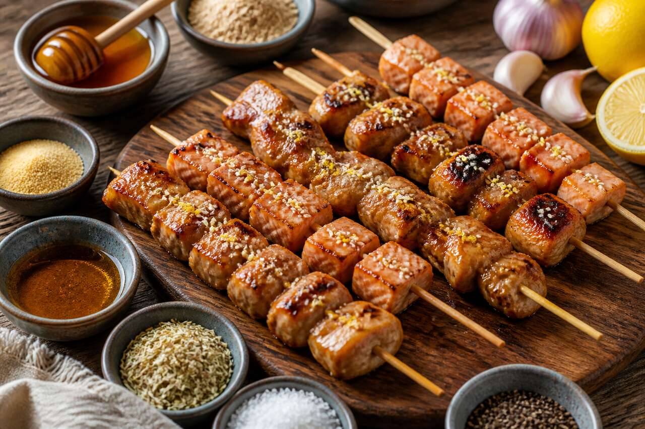 Recette de brochettes de poulet et de saumon à la vietnamienne