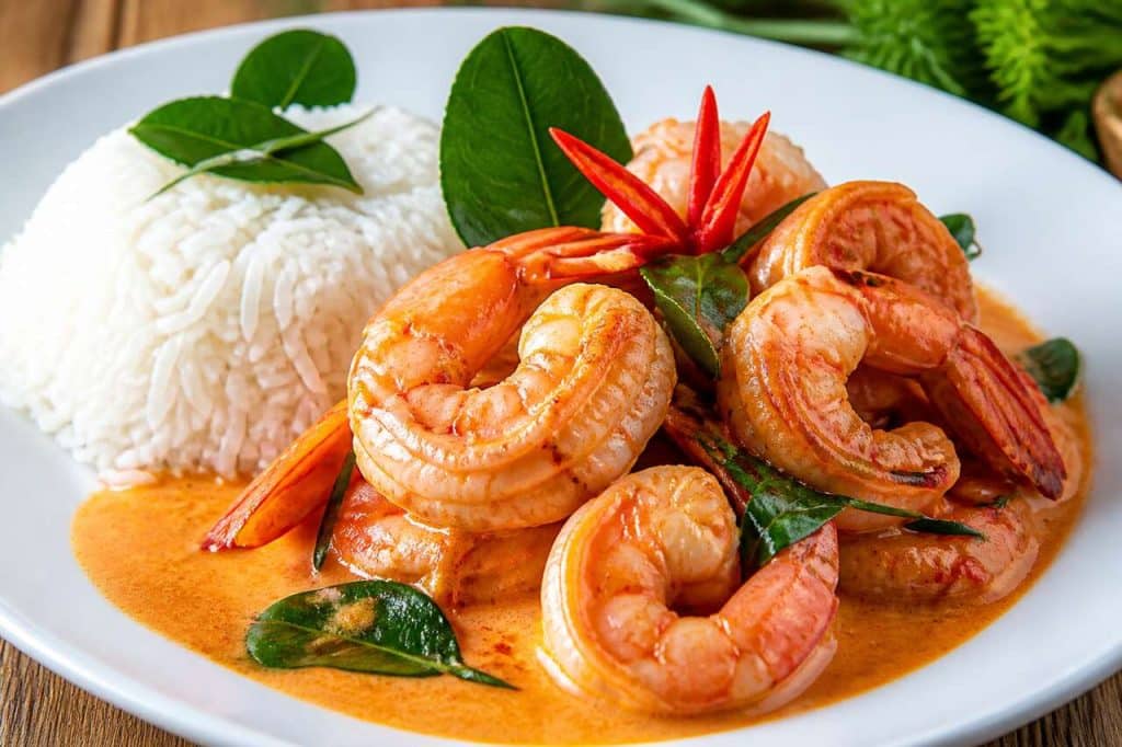 Recette de crevettes au curry rouge thaïlandais