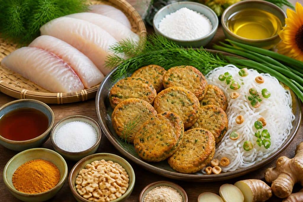 Recette de chả cá thì là : gâteaux de poisson vietnamiens frits à l'aneth