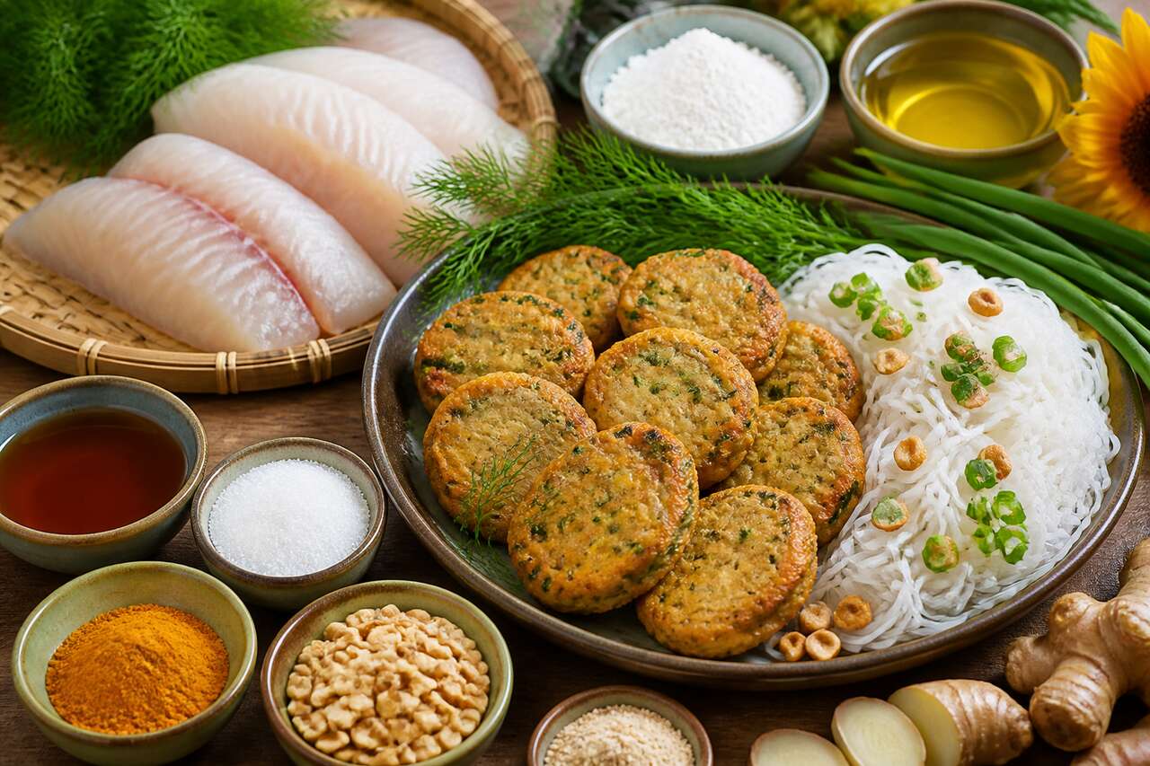 Recette de chả cá thì là : gâteaux de poisson vietnamiens frits à l'aneth