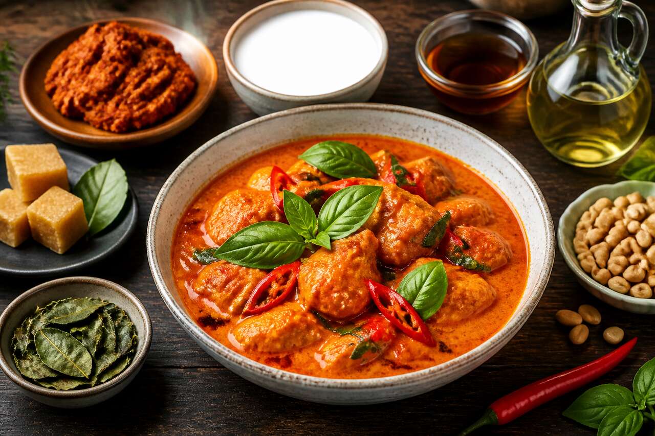 Recette du poulet sauté au curry panang