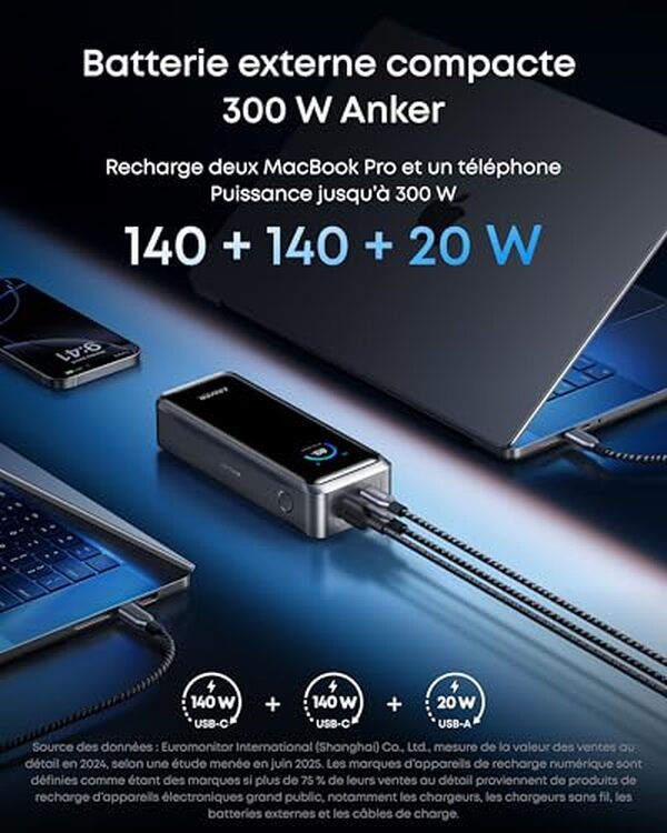 Découvrez notre test détaillé de la batterie externe Anker Prime 26250 mAh : performances, autonomie et praticité pour vos déplacements.