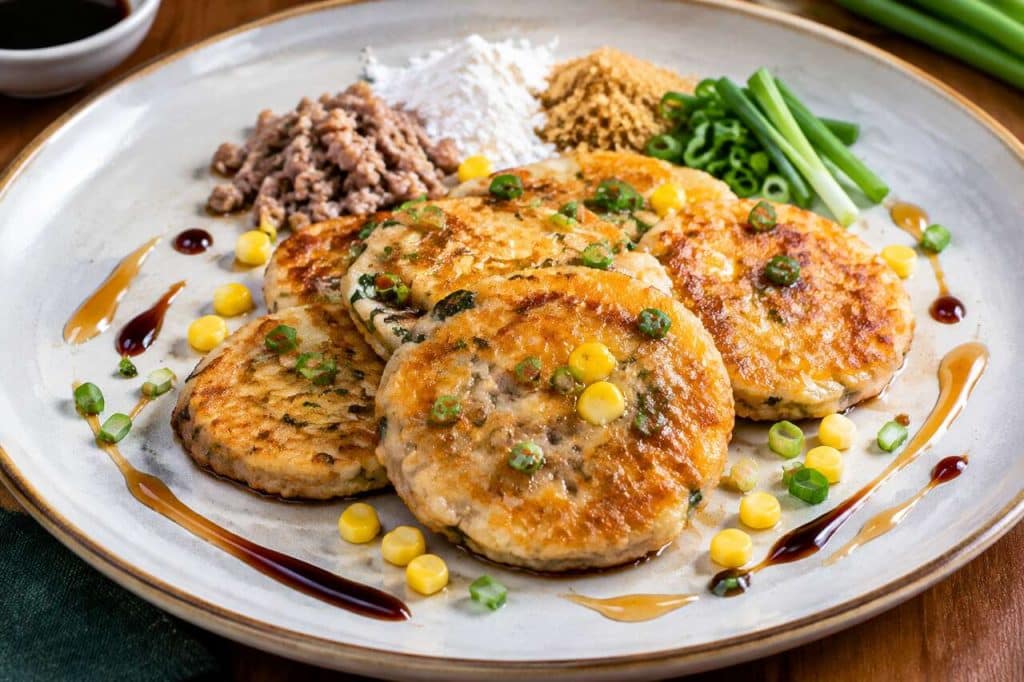 Recette de crêpes thaïlandaises au porc et à la ciboule (khanom krok)
