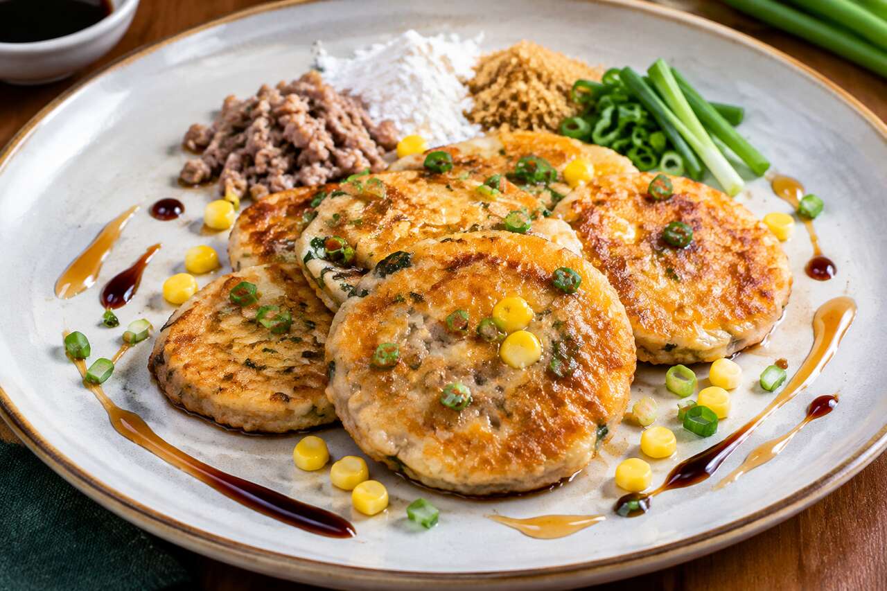Recette de crêpes thaïlandaises au porc et à la ciboule (khanom krok)