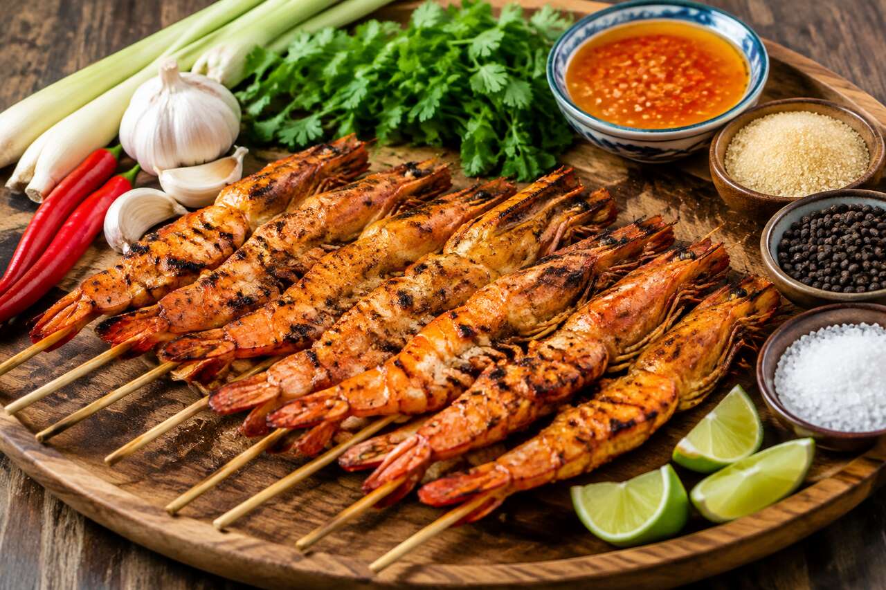 Recette de gambas grillées au sel et poivre à la vietnamienne