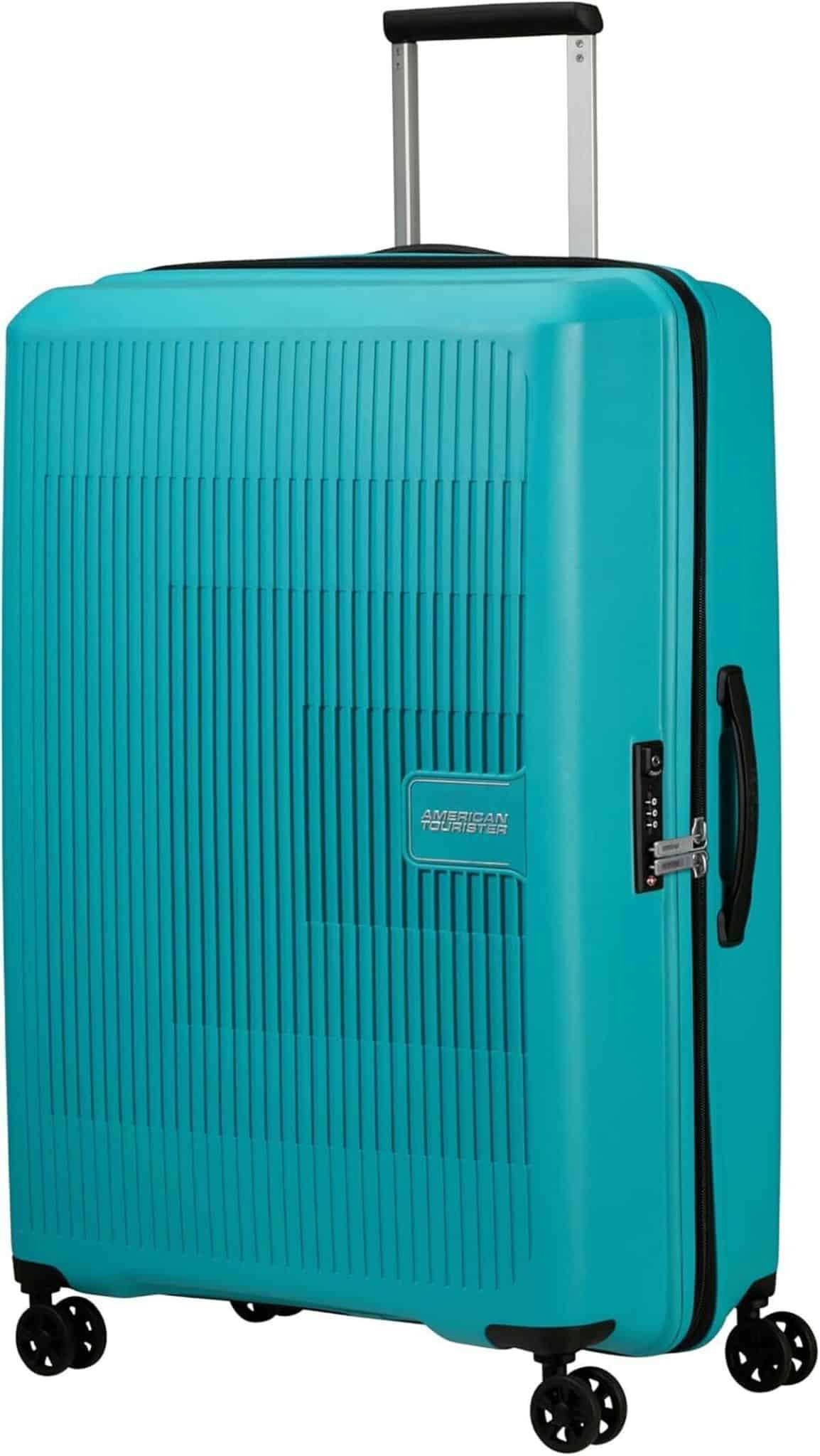 Test de la valise American Tourister Aerostep Spinner L - turquoise tonic
