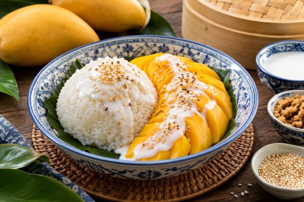 Recette du riz gluant à la mangue et au lait de coco