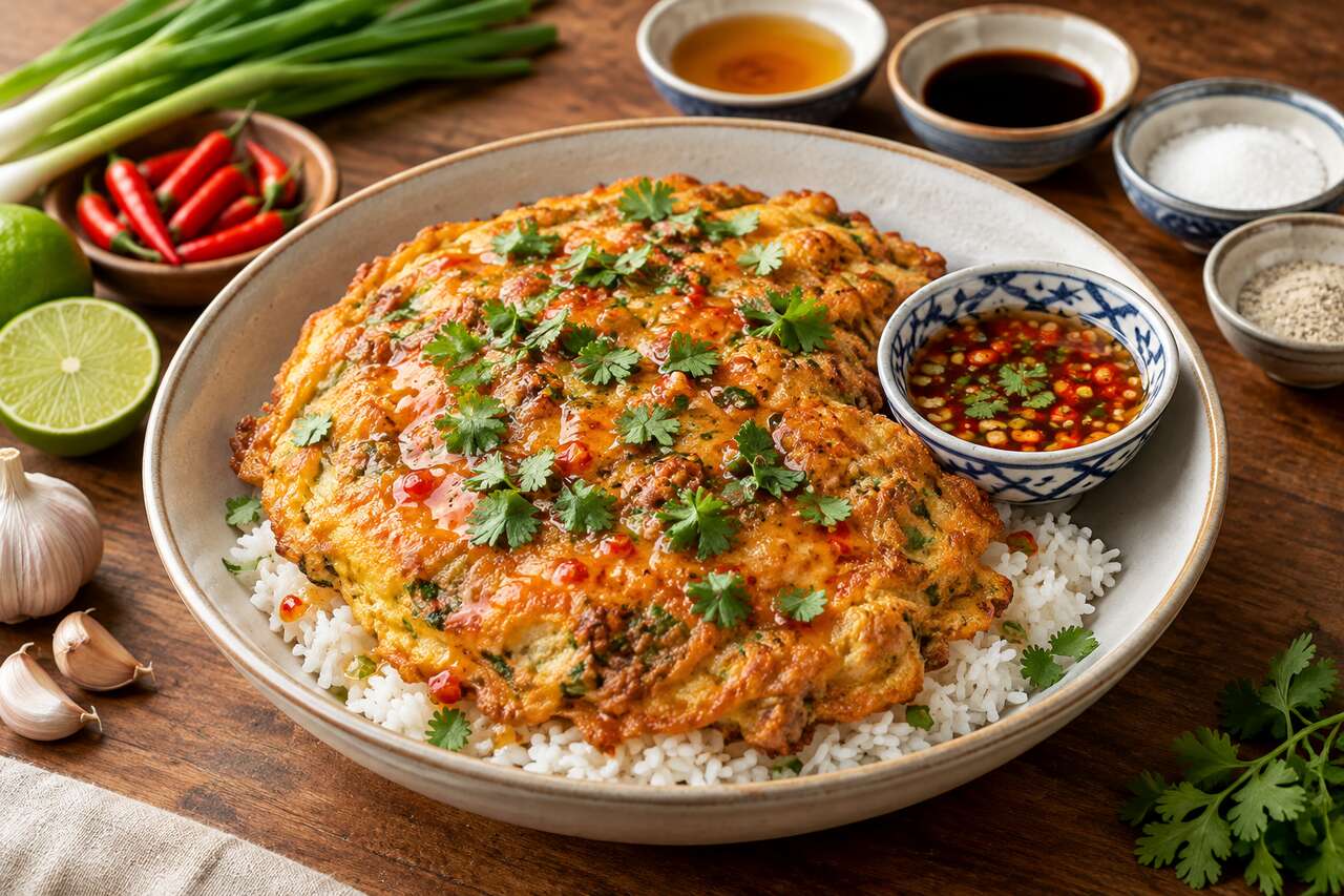 Recette de l'omelette thaïlandaise au porc haché