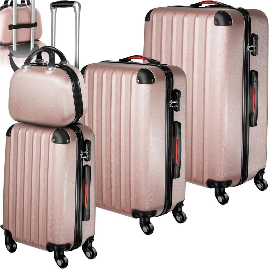 Test : ensemble de valises Tectake or rose
